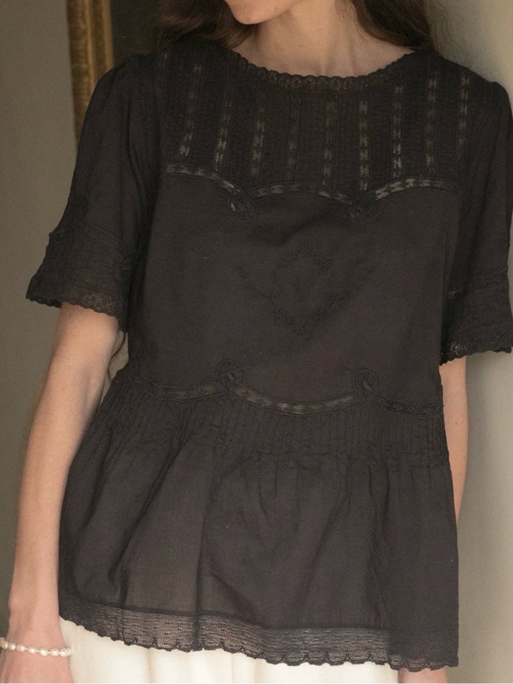 Gillian Stevens Astrid Blouse in Noir